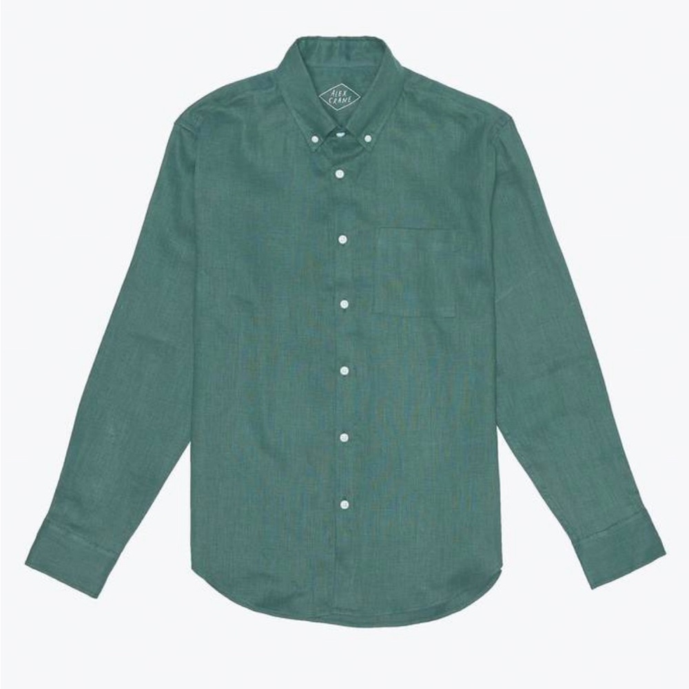 alex crane green mens m button down NWOT